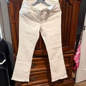 Cream Flared Jeans